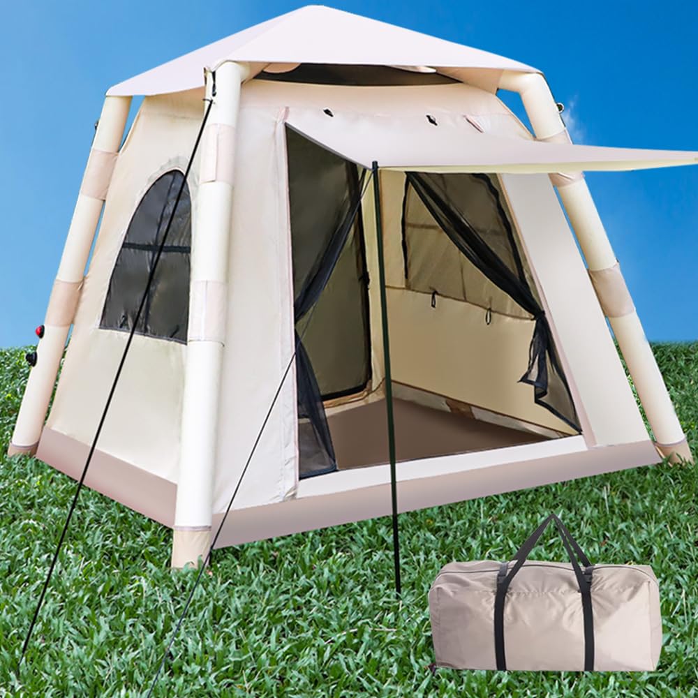 Inflatable 4-Season Camping Tent with Air Pump