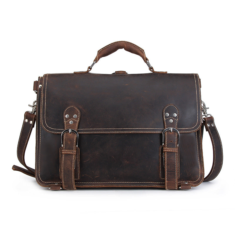 Vintage Crazy Horse Leather Travel Bag