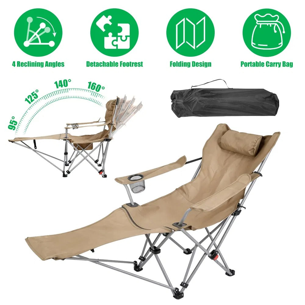 Reclining Camping Chair with Footrest