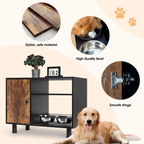 Pet Feeder Station with Pull-Out Bowls