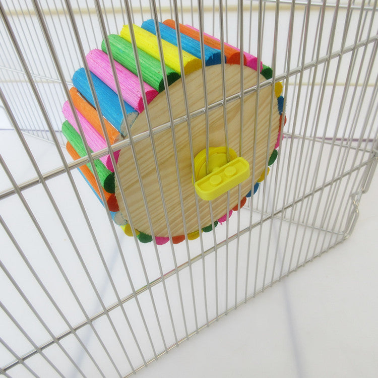 Natural Wood Silent Exercise Wheel for Hamsters & Pets