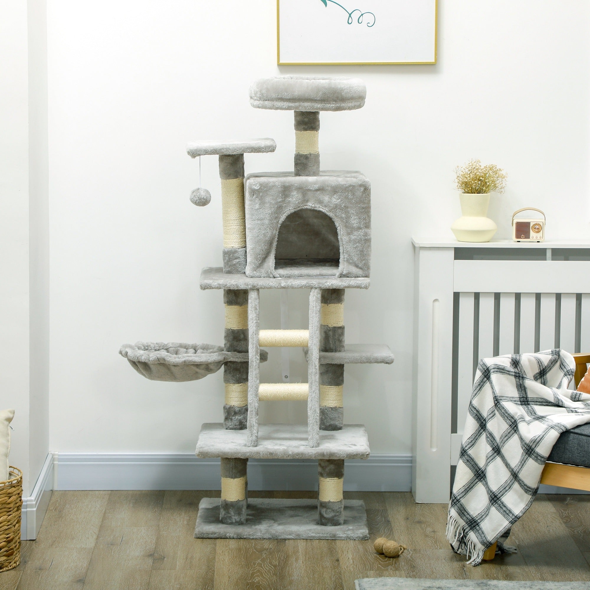 PawHut Cat Tree with Scratching Post