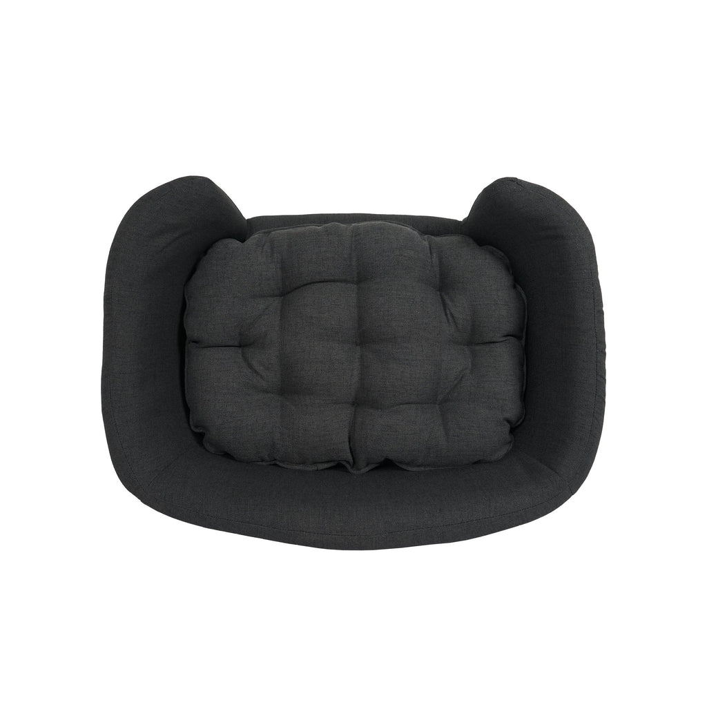 Mid-Century Tufted Dog Bed with Birch Legs