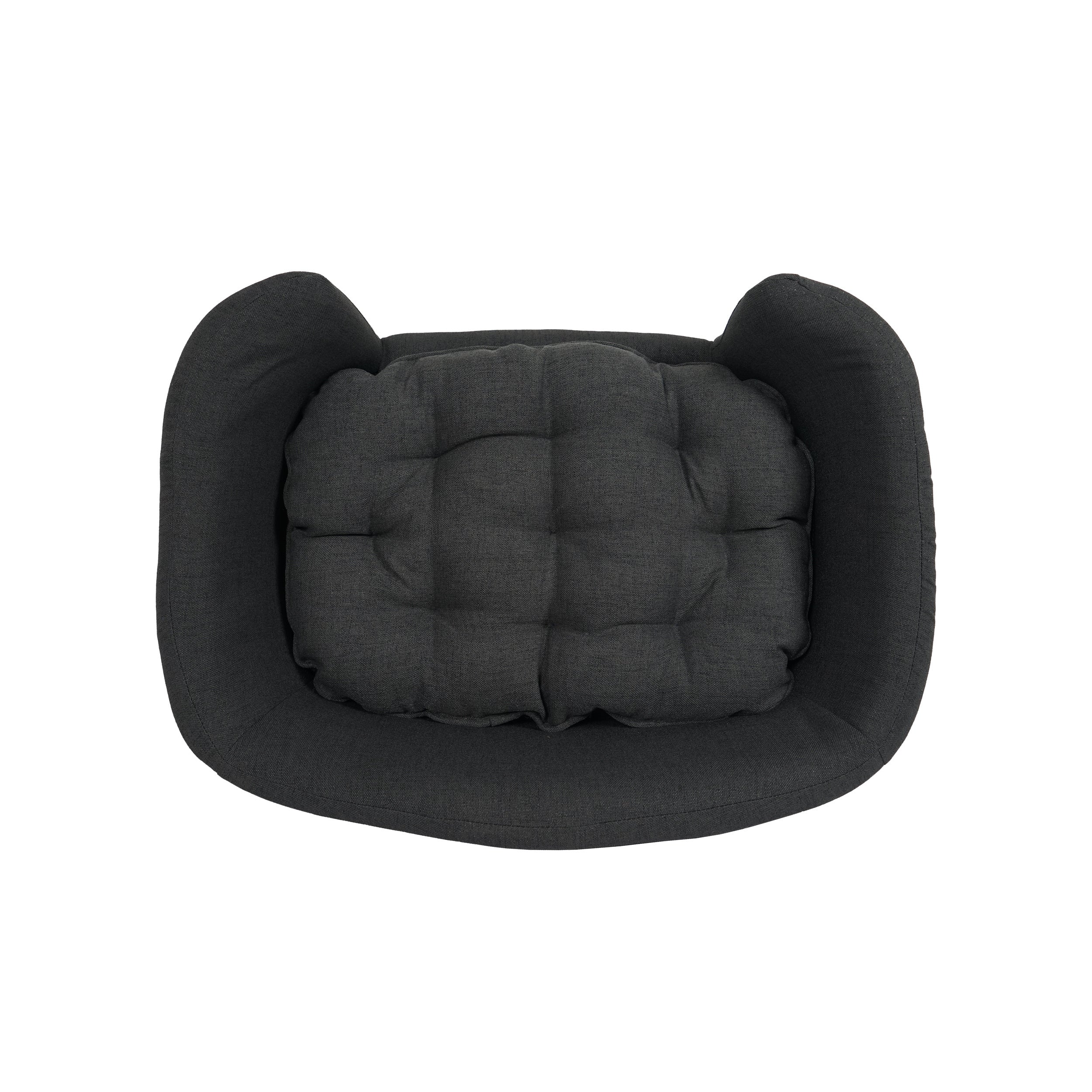 Mid-Century Tufted Dog Bed with Birch Legs