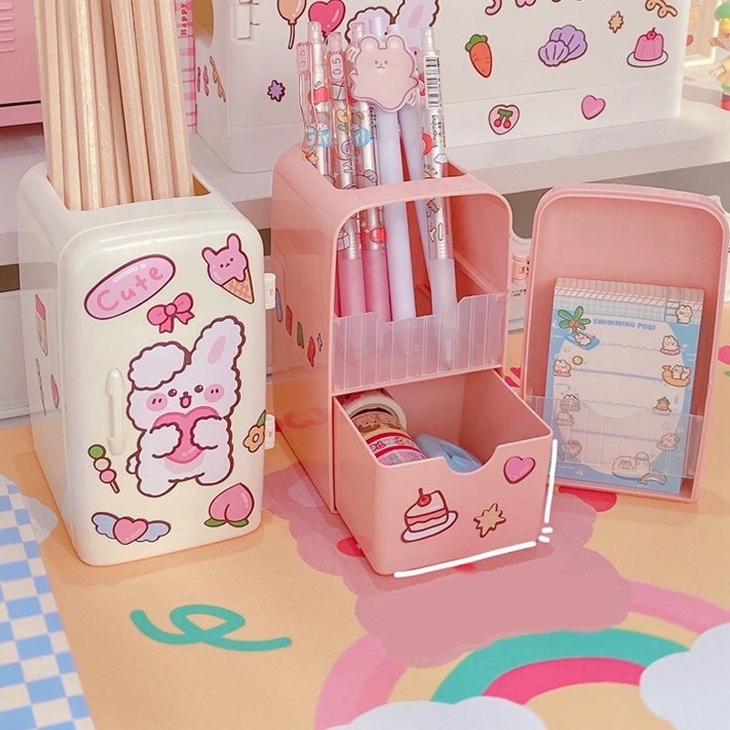 Kawaii Fridge Pen Holder Cute Desk Organizer Box