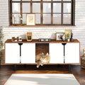 TV Stand Litter Box Cabinet for Two Cats