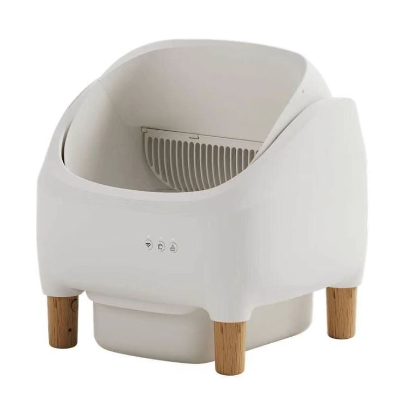 Automatic Cat Litter Box with Semi-Closed Drawer