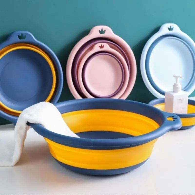 Portable Foldable Plastic Laundry Basin for Travel