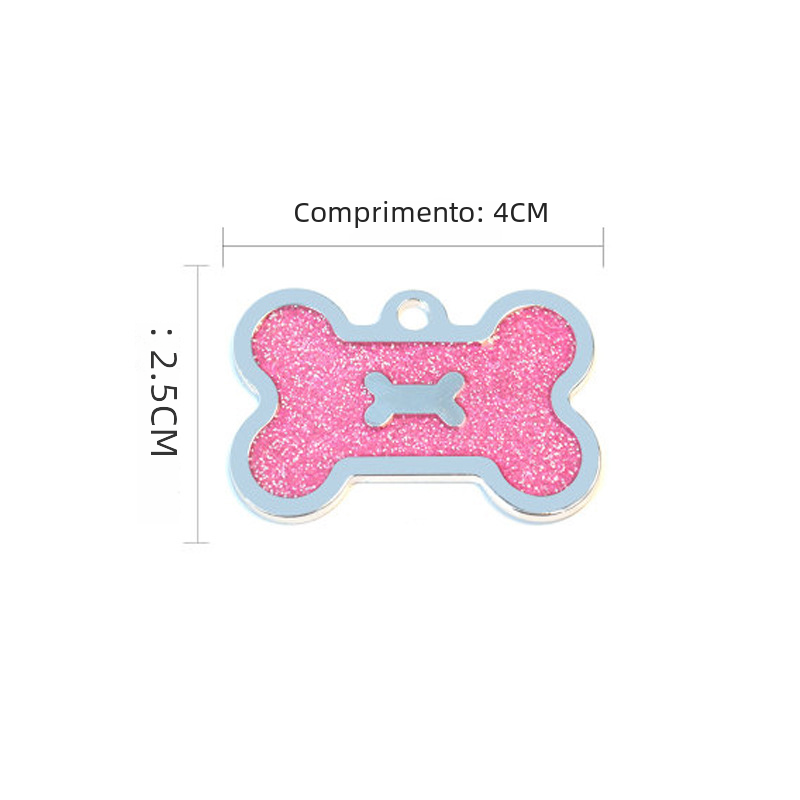 Zinc Alloy Double Bone Shape Pet ID Tag with Laser Engraving
