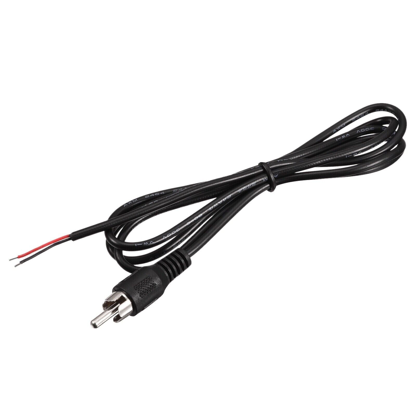 2-Pack 10 FT RCA Male Plug to Bare Wire Audio Speaker Subwoofer HDTV Cable Cord