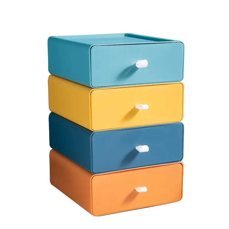 Desktop Drawer Organizer - Stackable Plastic Storage Box