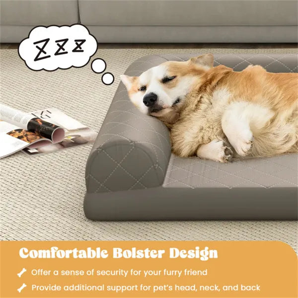 36-Inch Orthopedic Dog Bed with Bolster Sides