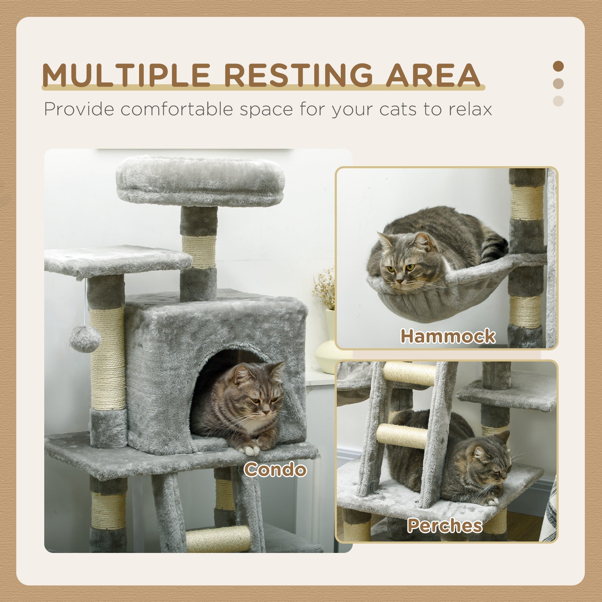 PawHut Cat Tree with Scratching Post