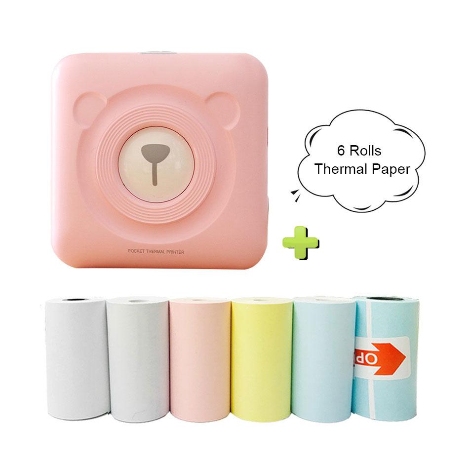Mini Magic Wireless Photo Printer with 6 Thermal Rolls
