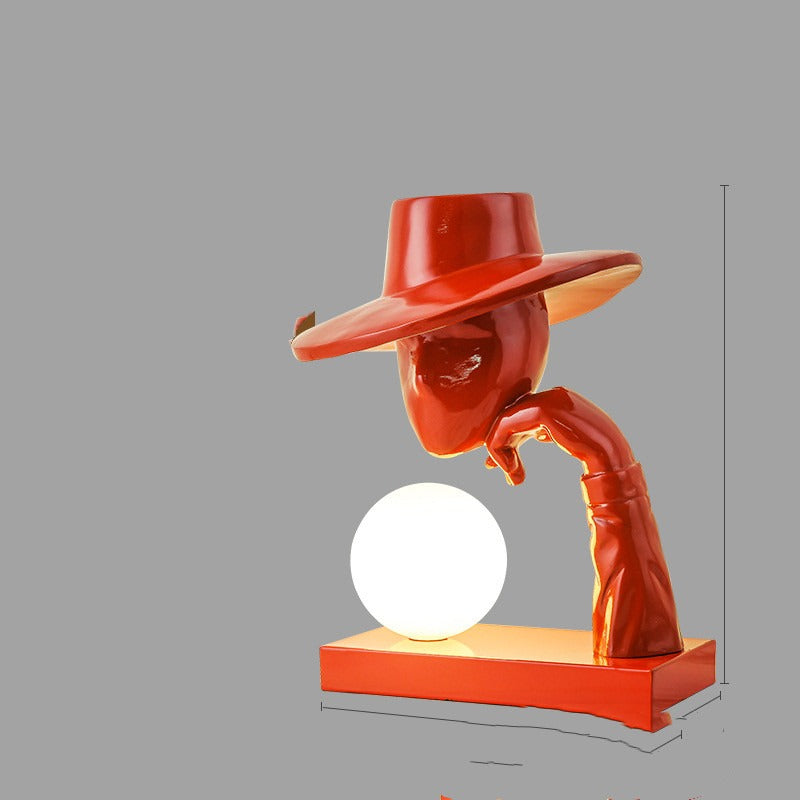 Modern Sitting Figure Table Lamp Sculpture