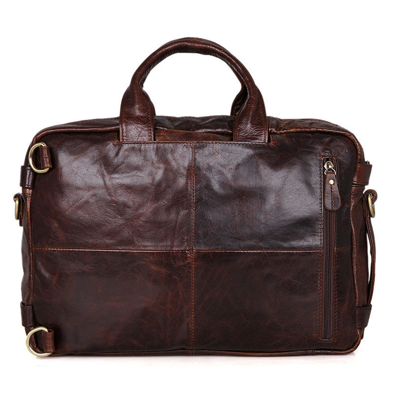 Men's Convertible Leather Handbag Backpack