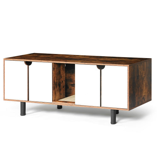 TV Stand Litter Box Cabinet for Two Cats