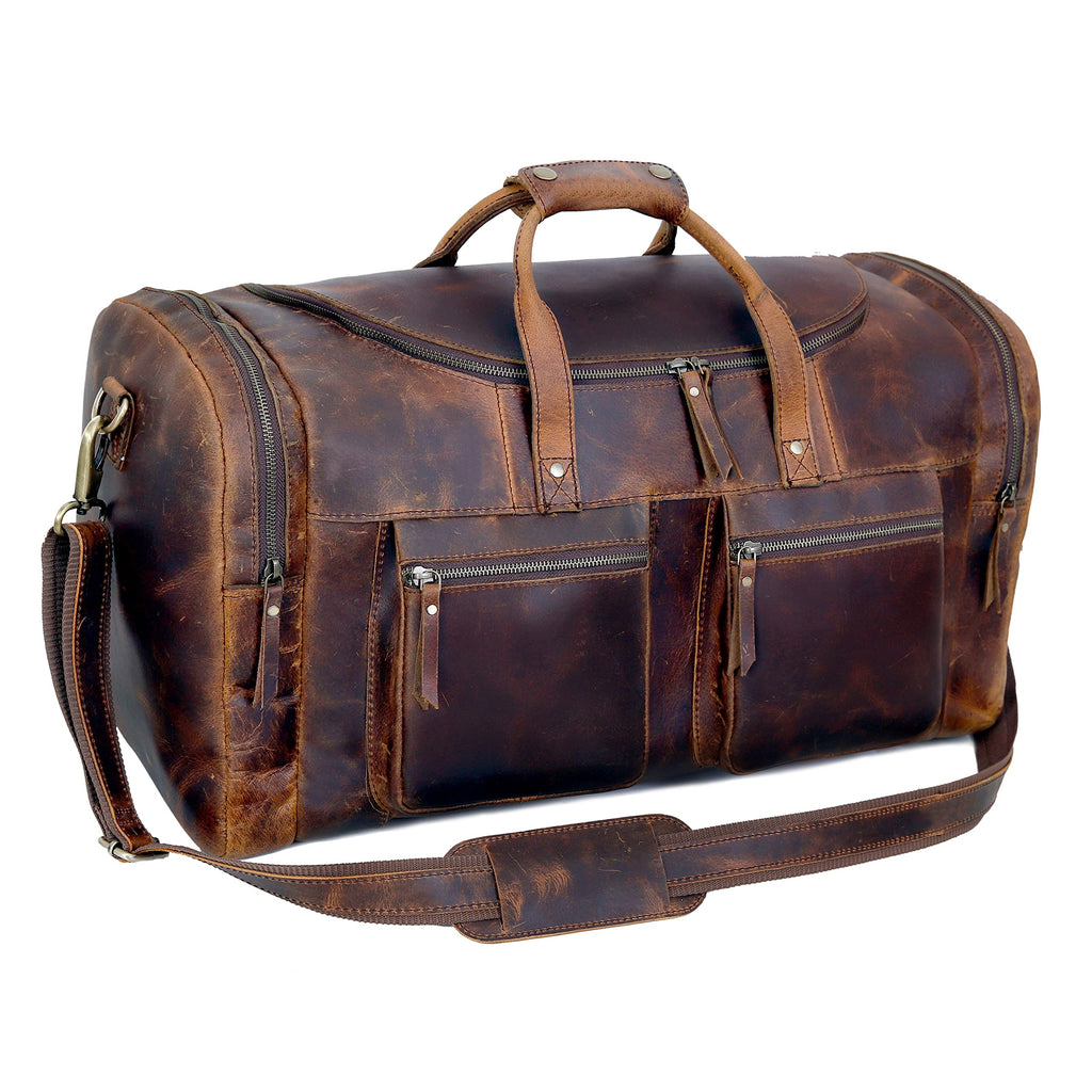 Full Grain Leather Duffel Bag, 24-Inch