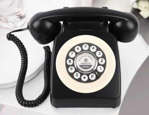 Vintage Corded Telephone with Notepad