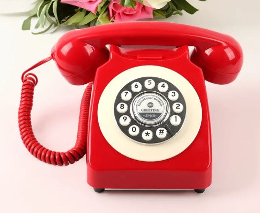 Vintage Corded Telephone with Notepad
