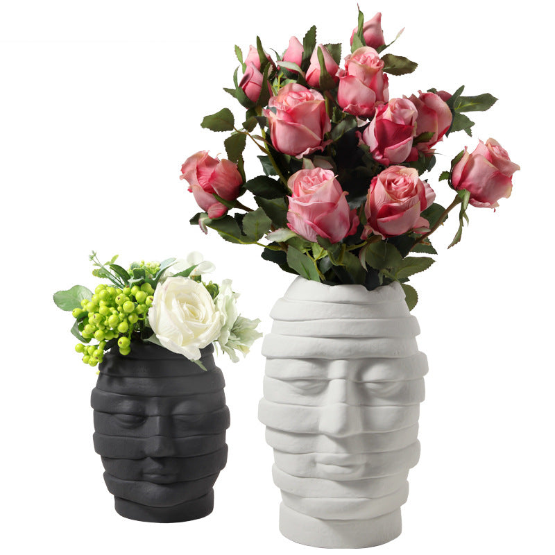 Minimalist Ceramic Face Vase