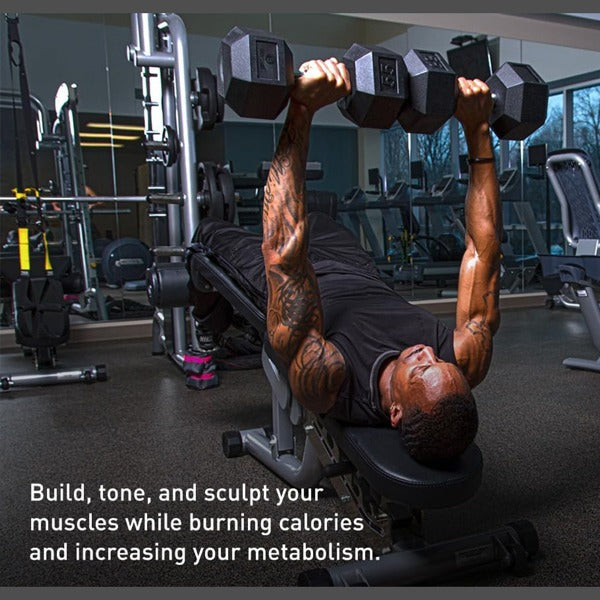 20lb Rubber-Coated Cast Iron Dumbbell Pair
