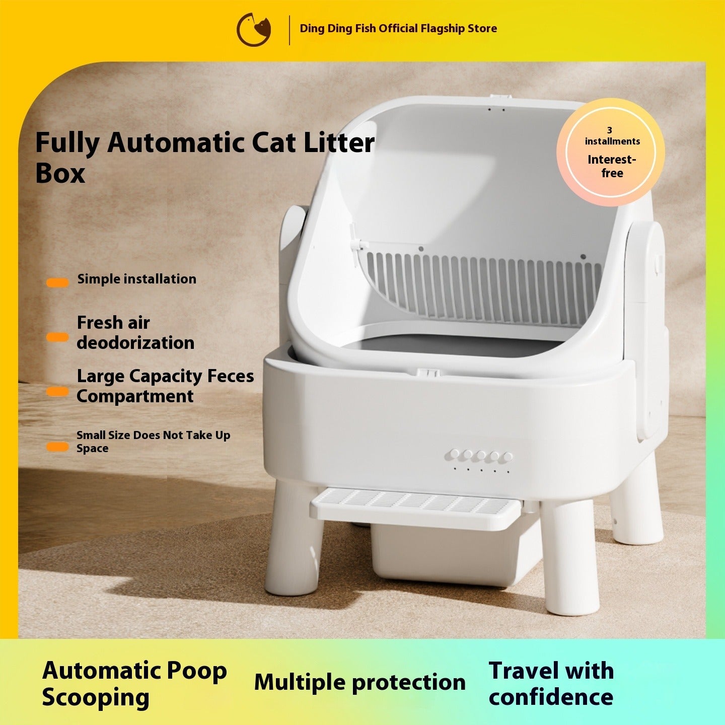 Oversized Automatic Self-Cleaning Litter Box