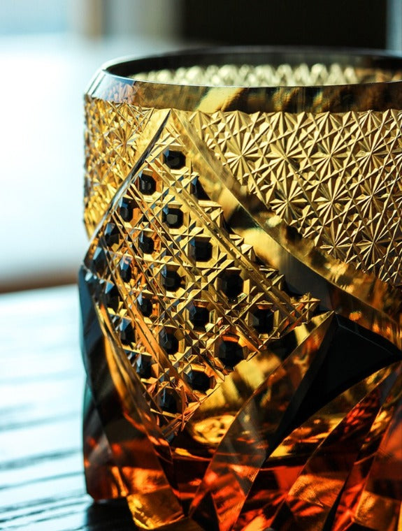 Hand-Carved Crystal Whiskey Glass