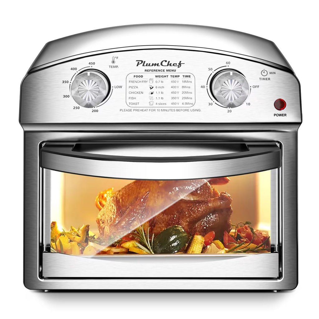12L Stainless Steel Air Fryer, Dual Knob Control