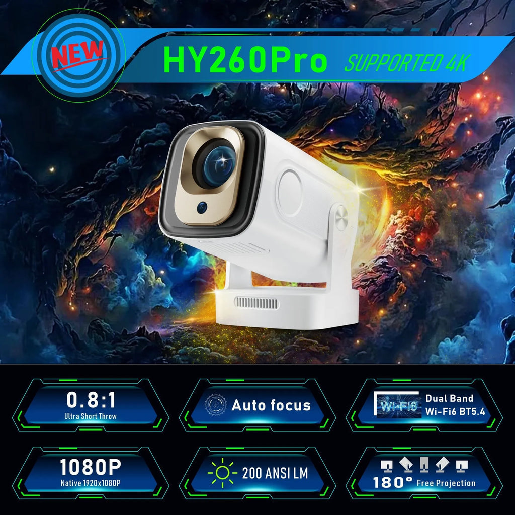 WiFi 6 Auto Focus Full HD Home Projector