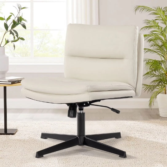 Linen Armless Swivel Rocking Chair