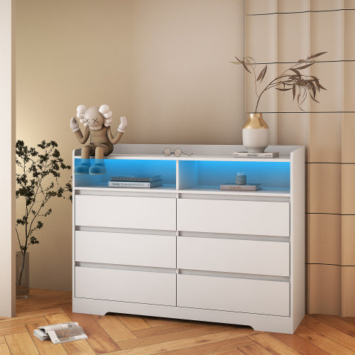 6-Drawer Dresser with LED Lights