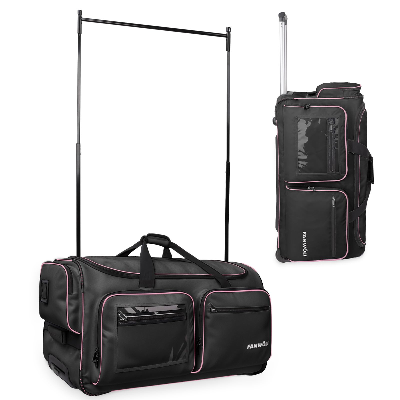 28-Inch Rolling Garment Duffel Bag with Extendable Rack