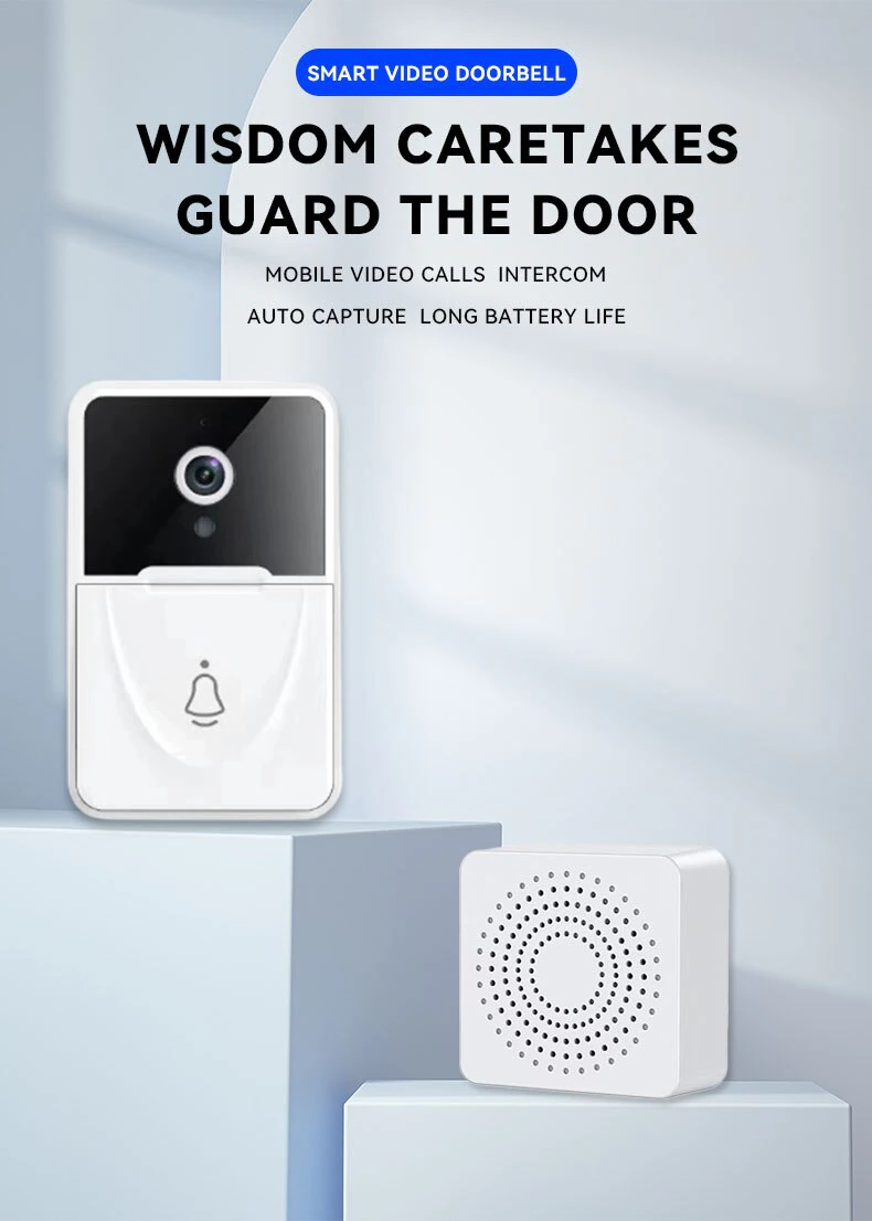 Wireless Security WiFi Smart Doorbell with Video Camera and Indoor Chime