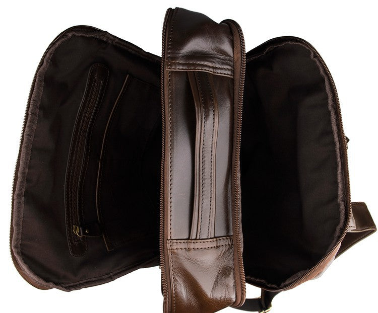 Genuine Leather Laptop Backpack, 15-Inch