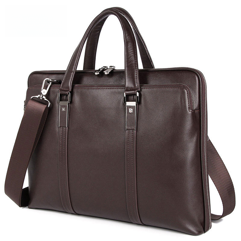Genuine Leather Men's Document Bag for 15.6" Laptop