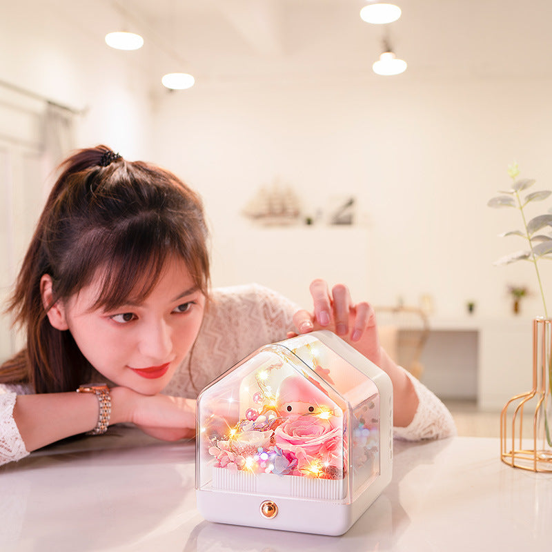 Bluetooth Speaker with Creative Flower Night Light
