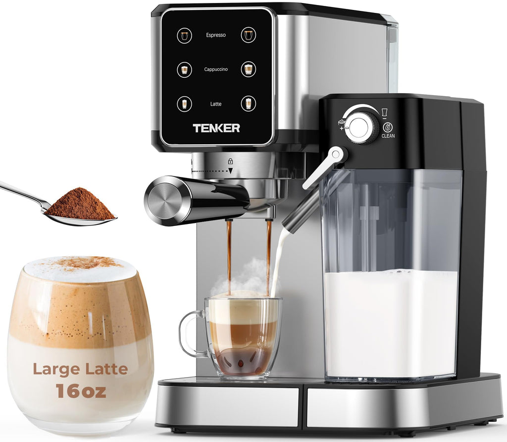 TENKER 20-Bar Espresso Machine with Automatic Milk Frother