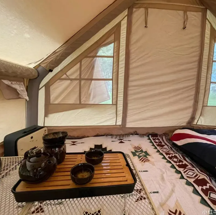 Cotton Canvas Inflatable Camping Tent
