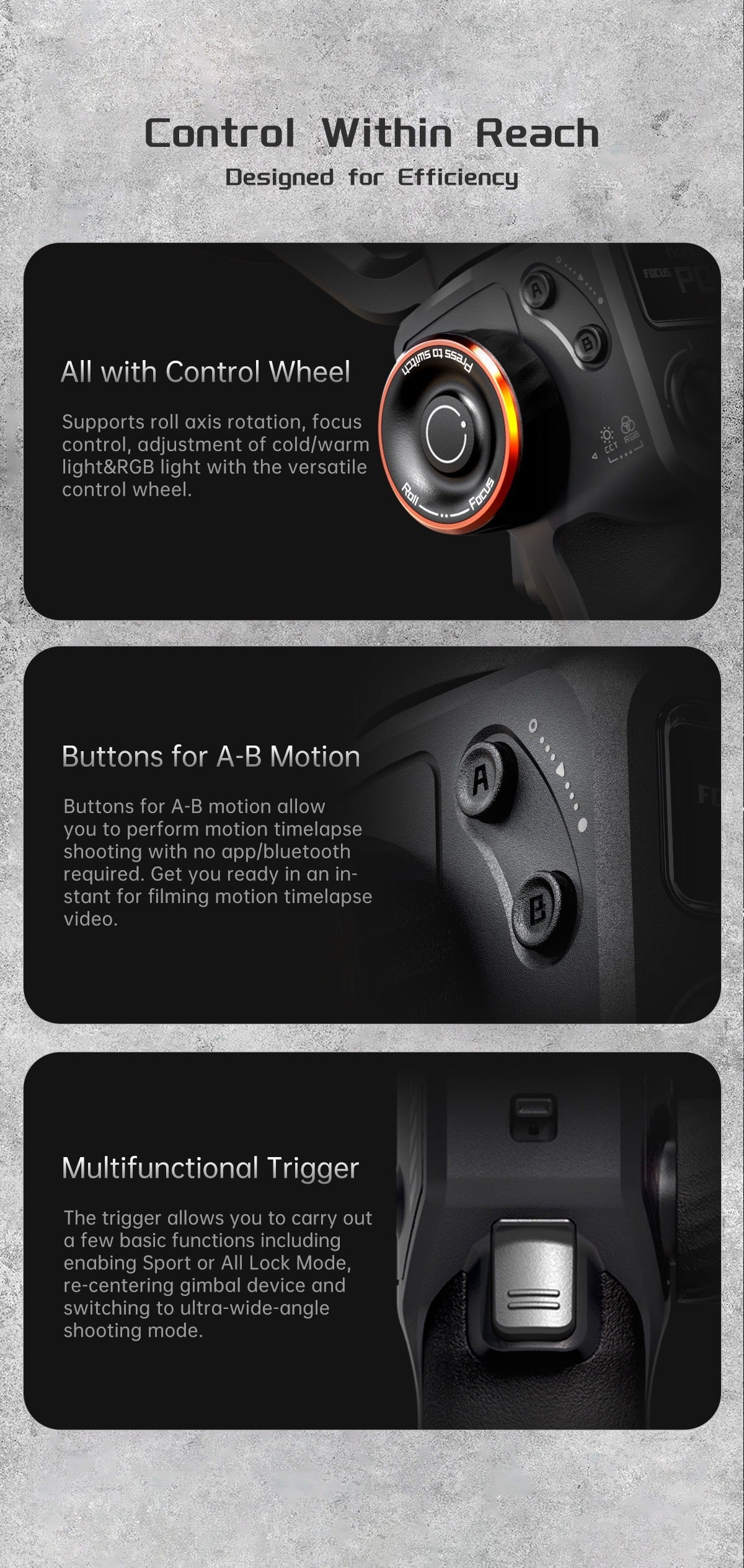 AI Face-Tracking Vlog Three-Axis Stabilizer