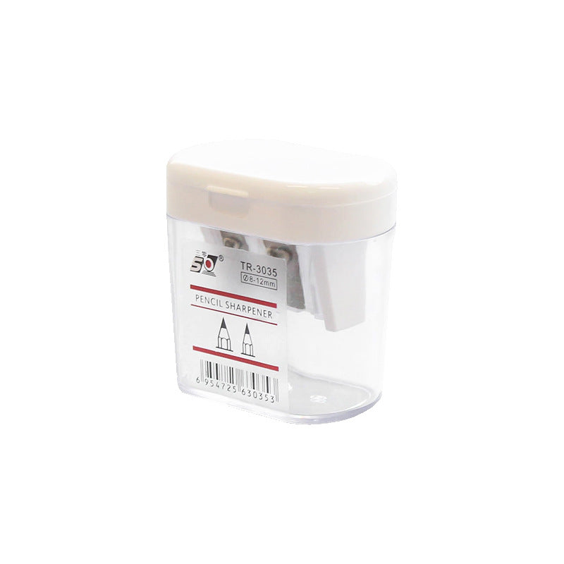 Minimalist Dual-Hole Pencil Sharpener with Lid