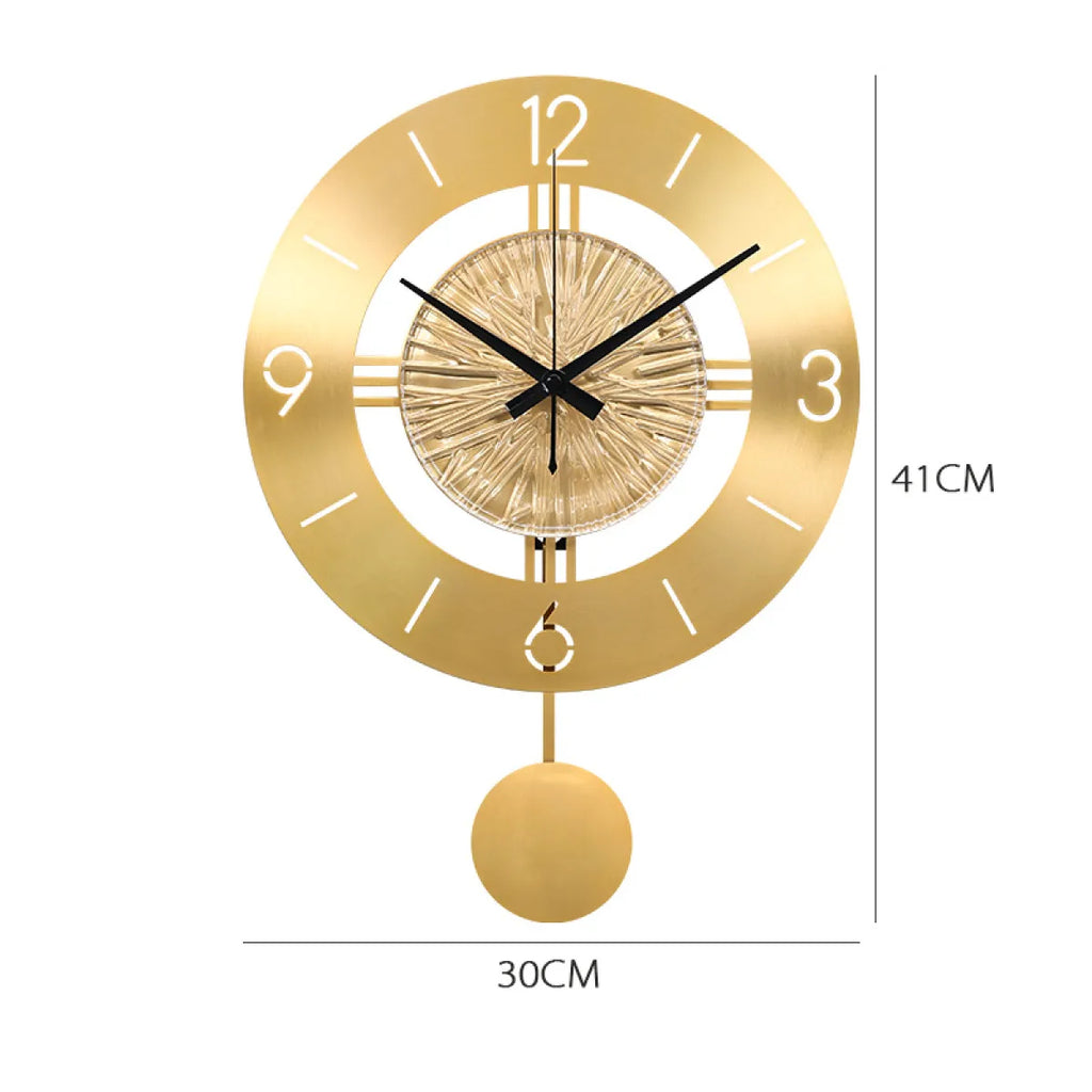 Metal Wall Clock with Pendulum