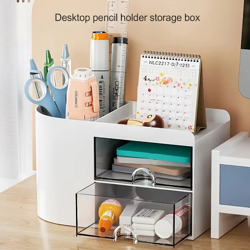 1pc Transparent Drawer Type Desktop Storage Box