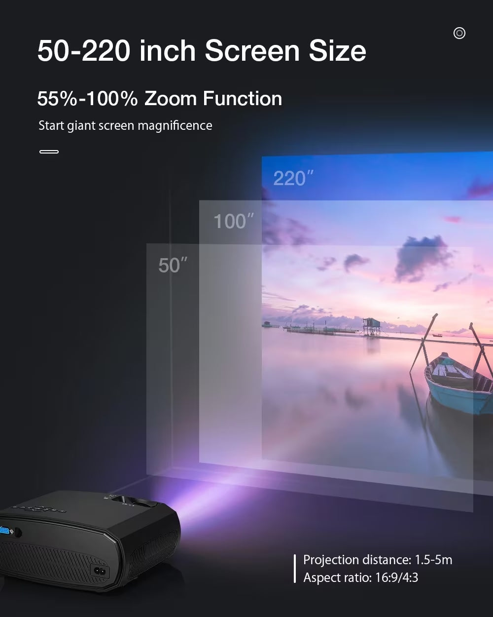 1080P WiFi Portable Home Theater Projector