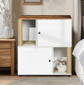 Double-Layer Litter Box Cabinet for Two Cats
