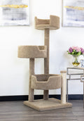 Wood and Carpet Multi-Level Cat Tree