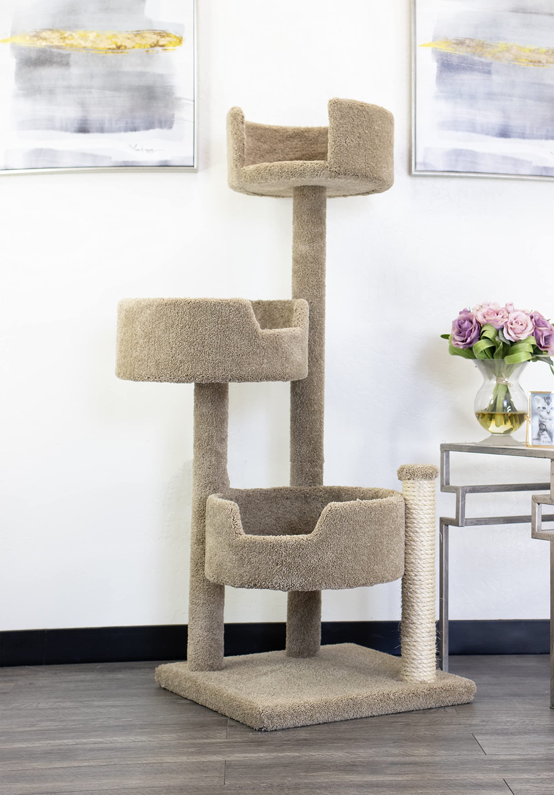 Wood and Carpet Multi-Level Cat Tree