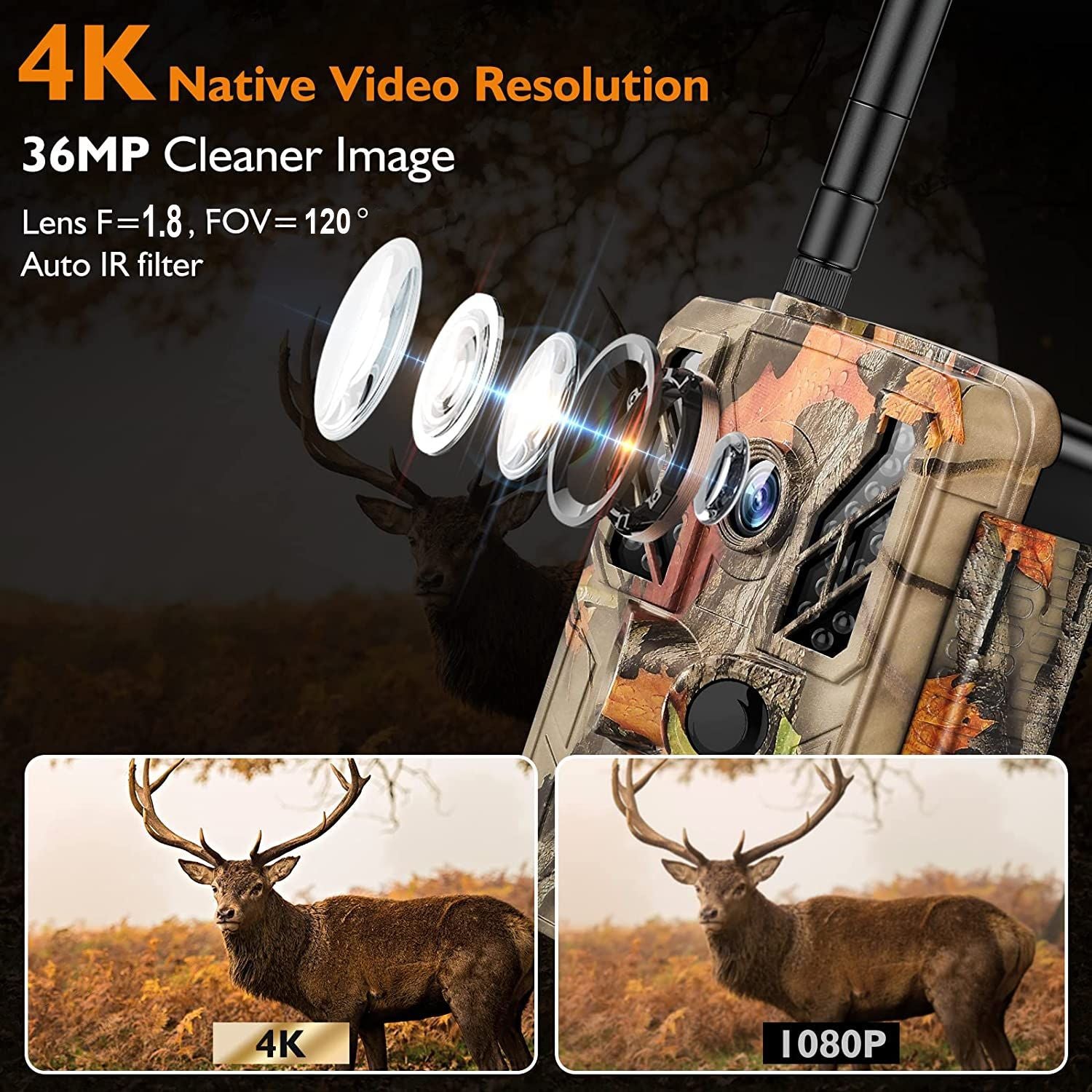 4K Infrared Trail Camera for Wildlife Monitoring