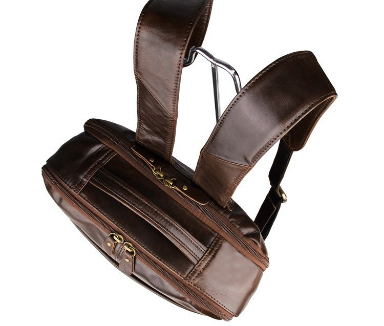 Genuine Leather Laptop Backpack, 15-Inch
