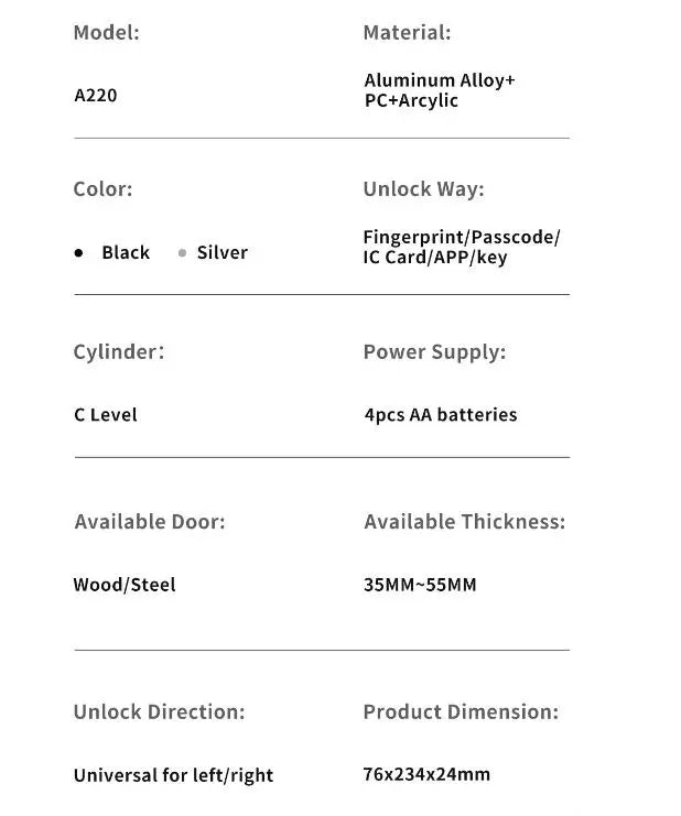 Fingerprint Password Smart Door Lock